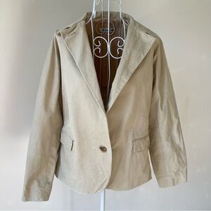 Jil Sander beige 1 button blazer cotton size 38 or S/XS pockets long sleeve